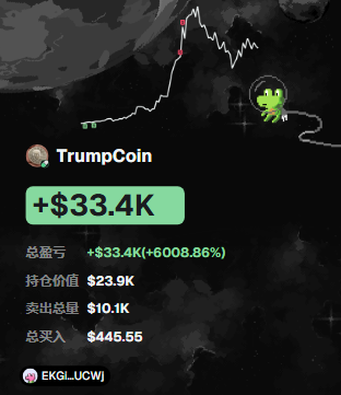 qs1591's tweet photo. 🚨 $TrumpCoin 现价1.2M DYOR

AI选币系统精准锁定这枚潜力币种

想要做好memecoins，AI辅助找币能帮大家少走弯路

一位交易者利用GMGN扫链监测链上资金，提前埋伏抓住行情

本金 $445 拉升至 $33K

一键追踪钱包地址：https://t.co/YFv5Rxfg50

CA：F4GpAFr6vrxU3Y887F3XWkXRgybCVjZNk63m72f6pump

项目背景：特朗普之子多次发帖聊特朗普币，项目故事围绕特朗普家族相关热点，标识为带有特朗普人像的银币图案。

全网超详细的meme扫链入门教学视频在这里👇