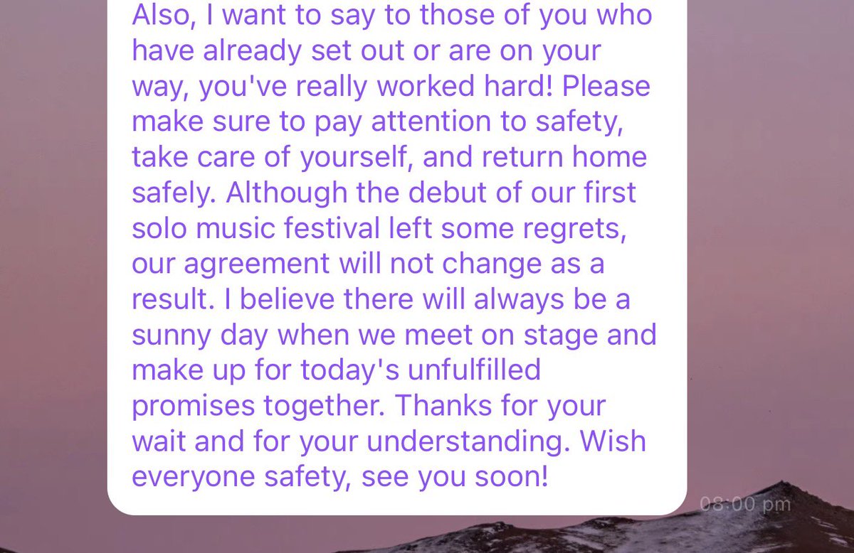 ayingch's tweet photo. KUN BBL 🥺

The cancellation is truly unfortunate, especially since so many Nuoyis had been looking forward to seeing Kun perform at his first solo music festival

But everyone's safety will always come first

I truly believe Kun will have many more opportunities to meet everyone and perform his solo music in the future 🧡

Praying for the safety, strength, and comfort of everyone affected by the typhoon 🙏