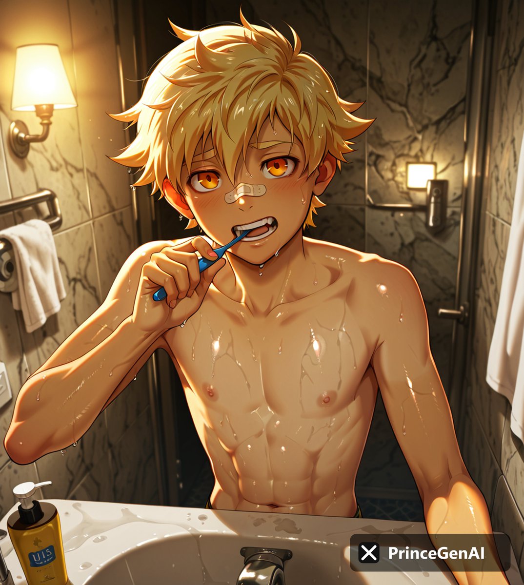 PrinceGenAI's tweet photo. Morning workout done… but Leo Mendez is still drippin😈💦
Who wants to help him dry off?
Full set on Patreon soon. Link in bio☝️

#JockStudio #LeoMendez #Yaoi #BL #GayArt #MuscleJock #SweatyBoy #NSFWart #AIArt https://t.co/kMKFRa1HHH