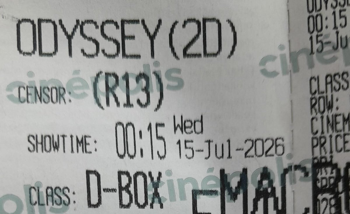 danieldokter's tweet photo. Got to meet Helen at the earliest show after midnight 😄

Sebenernya pengen yang jam 03.45, tapi show reguler dan gak bisa goyang-goyang di @cinepolisID MacroXE D-Box... 

#TheOdyssey https://t.co/WmFX2SNkU1