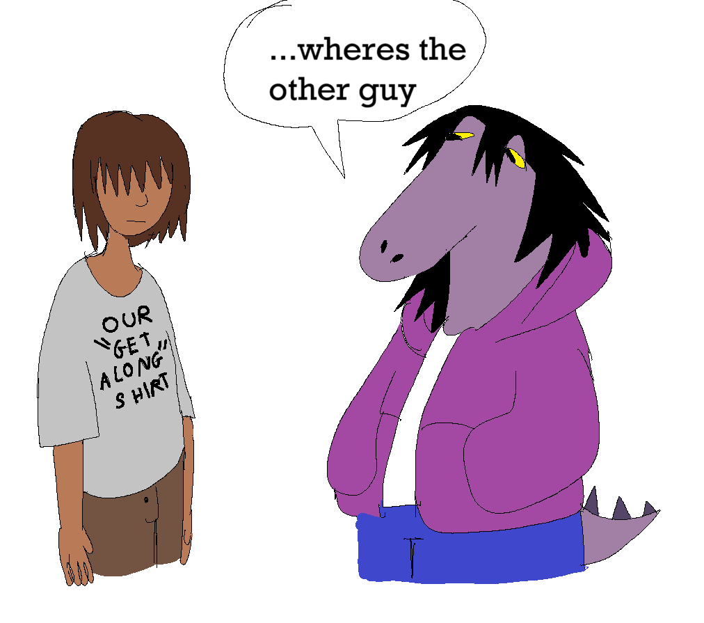 zoltaryba's tweet photo. ur supposed tow ear it with another person DUMMY #deltarune #krusie? i think maybe https://t.co/ZoRChGmydr