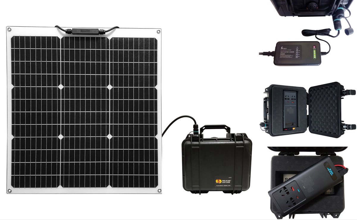 solargear_offcl's tweet photo. “Solargear SG12-M50SPM-B30LIM-AC220V”
A dust and waterproof mobile PV system with a 50W flexible mono panel, an AC charger, a 384Wh LFP battery and a 300W AC220V DC-AC sine wave inverter.
Special price incl. shipping charges: JPY98,800
https://t.co/h4lSumCHF8 #solarcharger https://t.co/dANv5zoby1