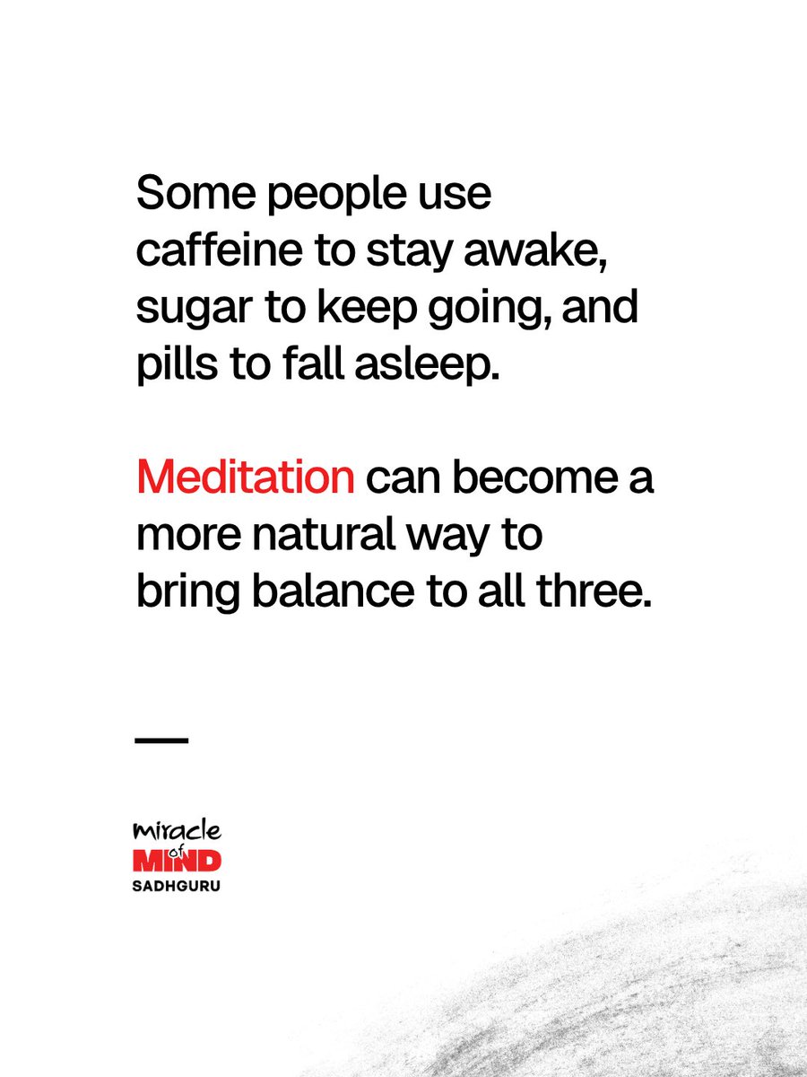 miraclemindapp's tweet photo. What we call normal is often just habit.

Caffeine to begin the day.
Sugar to push through it.
Something else to switch off at night.

Meditation can become a simple way to create more balance in how you experience your body and Mind.

Miracle of Mind offers a 7-minute daily practice to begin.

Link: https://t.co/XQ1isHgpD2