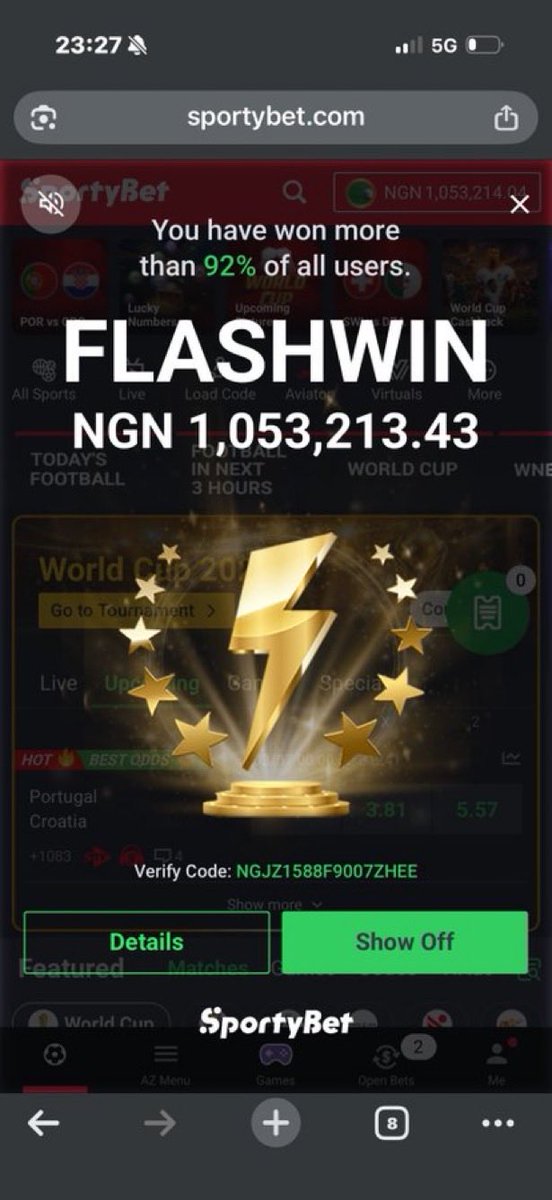 FoluboiNg's tweet photo. I don’t win alone ! 

My followers on X and telegram follow me like a convoy ! 

The only King of 20 odds ! 

💥💥💥💥💥💥 https://t.co/aPd9XDu40T