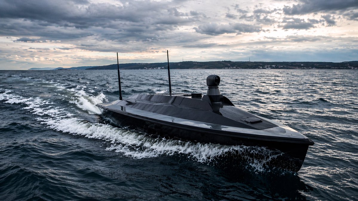 bayraktar_1love's tweet photo. Sargan-3000, which sunk a Russian Izumrud border guard ship today, is Ukraine’s multi-role unmanned naval combat system, adopted by the Ukrainian Navy.

Its full specifications remain classified, including range, speed, payload, propulsion and guidance architecture. https://t.co/sUr9p3v8jH