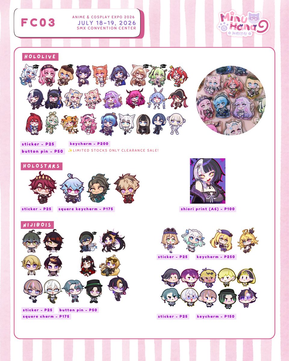 minuhana_'s tweet photo. 🐶 #ACX2026 catalogue 🌸

[1/2] ewoooo everywan!ヾ(•ω•`)o
ill be at Booth FC03 @ #ACX2026~ 🌸

💖 pokemon, hoyoverse, vtubers, og, jjk, etc.

💌 reservations until July 17, 10PM
🤩 𝐡𝐨𝐲𝐨𝐟𝐞𝐬𝐭𝟐𝟎𝟐𝟔 reservations OK! ✨

see u 👋

#FanfairAtACX2026 https://t.co/RfoxX5mJZG