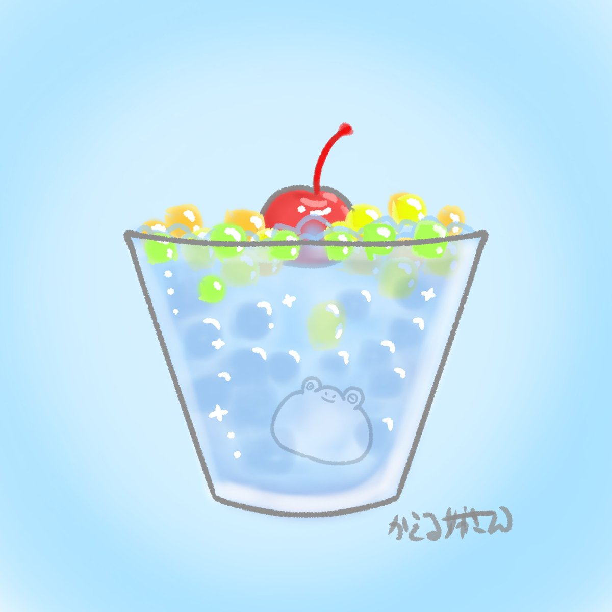 411229ayaka's tweet photo. 夏のトロピカルゼリー
#イラスト　#ゆるいイラスト　#甘えーる https://t.co/boMvuJNccZ