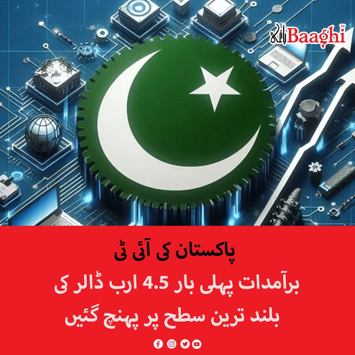 BaaghiTV's tweet photo. پاکستان کی آئی ٹی برآمدات پہلی بار 4.5 ارب ڈالر کی بلند ترین سطح پر پہنچ گئیں
https://t.co/QLhvxA9V8H
#BaaghiTV #PakistanIT #ITExports #RecordHigh #Billion #FirstTime https://t.co/ojXBeuGCWZ