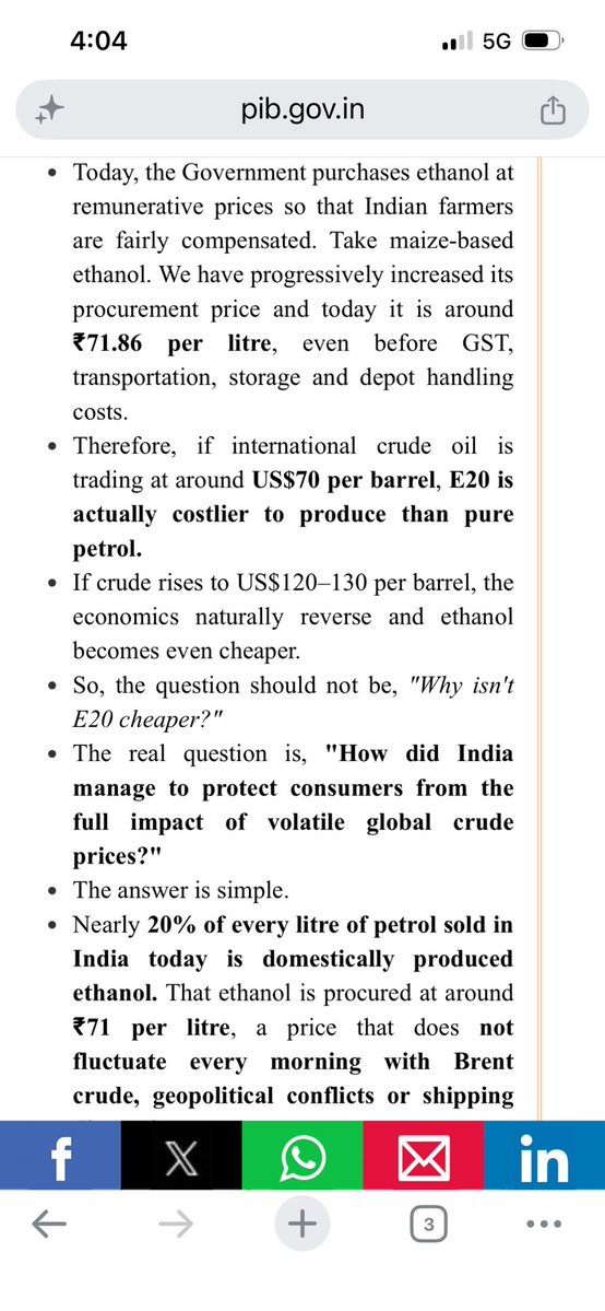 marinebharat's tweet photo. Why is E20 Petrol not cheap?

Here’s the Govt reply https://t.co/6r6Wqogg7Q