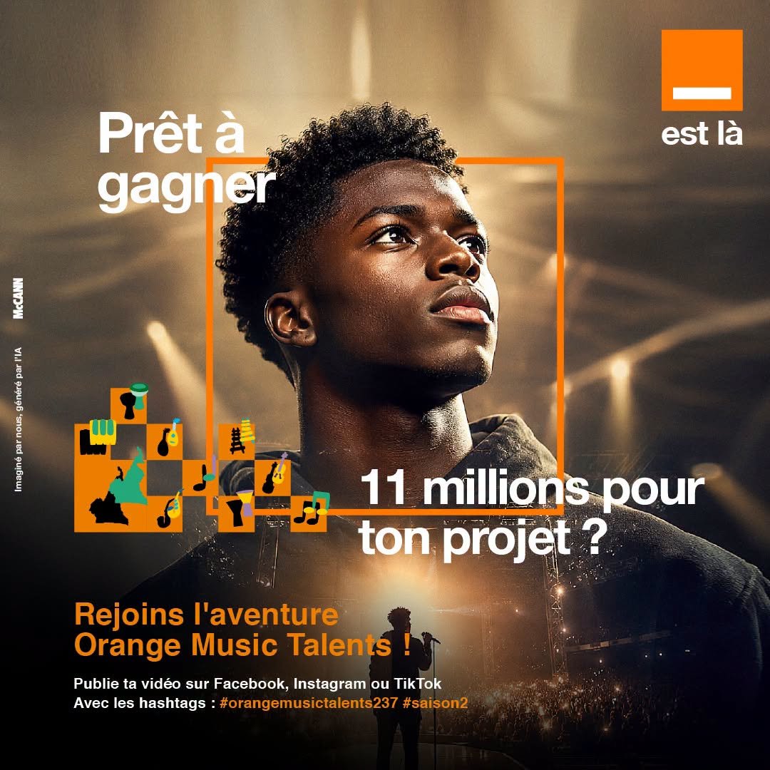 Orange_Cameroun's tweet photo. 🎤✨ La scène d’Orange Music Talents t’attend !
Tu as 18-35 ans ? Fais entendre ta voix pour la Saison 2 🔥
🎬 Poste ta vidéo de chant (2 min minimum) avant le 21 juillet avec : #orangemusictalents237 #saison2
À toi de jouer 🧡
#OrangeMusicTalents #OrangeEstLà https://t.co/WYdhUwEtfo