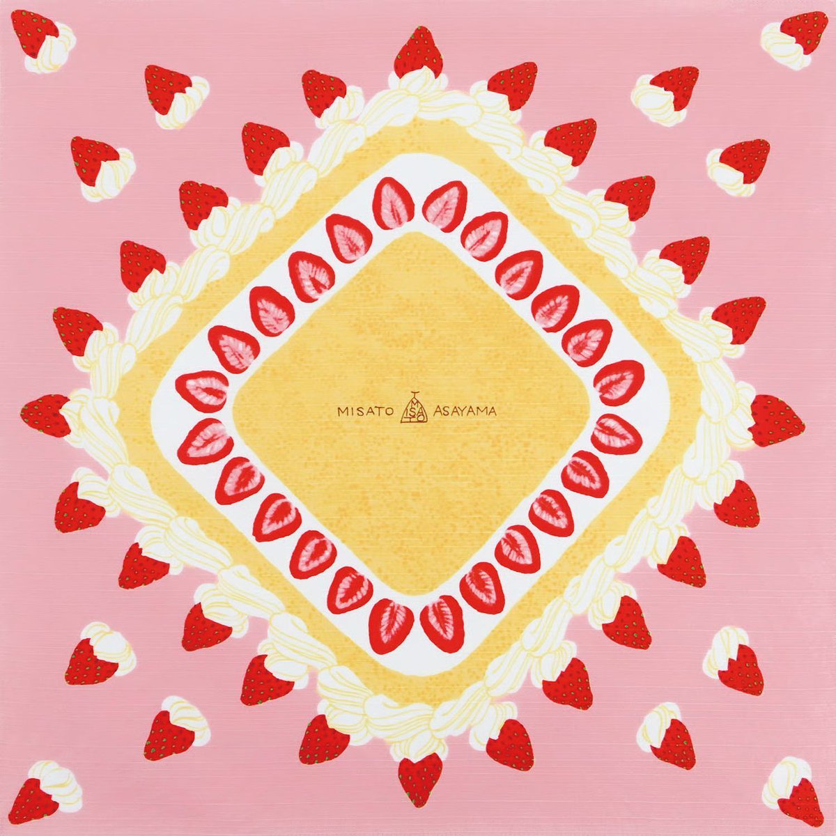 i_______DESIGN's tweet photo. 包むと立体的な苺のショートケーキが作れる、遊び心が溢れた風呂敷(ふろしき)。
苺のショートケーキ　|　浅山美里(MISATO ASAYAMA)　|　1703r2

https://t.co/Vs0pgDHPDK https://t.co/mrEharkocv