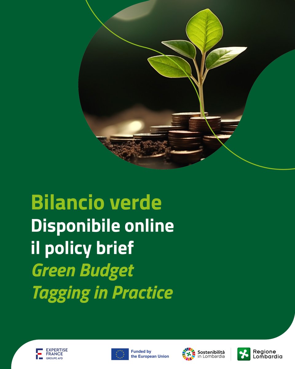 RegLombardia's tweet photo. Pubblicato il policy brief #GreenBudget Tagging in Practice, sviluppato nell’ambito del progetto Developing Green Budgeting in Lombardy, Baden-Württemberg and Greece 👇
https://t.co/PA8ZMKqe5w

#SostenibilitàInLombardia https://t.co/NhLKGXIXP9