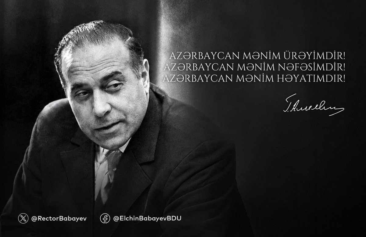 RectorBabayev's tweet photo. 14 iyul – Azərbaycan dövlətçilik tarixində mühüm mərhələnin başlanğıcı kimi tarixə yazılmışdır. Bu tarix Azərbaycan xalqının Ümummilli Lideri Heydər Əliyevin ölkəmizin siyasi həyatında mühüm rol oynadığı dövrün başlanğıcı kimi xatırlanır və dövlət idarəçiliyi, milli inkişaf strategiyası ilə səciyyələnən bir mərhələni ifadə edir. Ulu Öndər Heydər Əliyevin həmin dövrdə müəyyən etdiyi inkişaf kursu müasir Azərbaycanın siyasi və sosial-iqtisadi tərəqqisinin əsasını təşkil etmişdir.
Ulu Öndər Heydər Əliyevin ideyaları daima yaşayacaqdır!