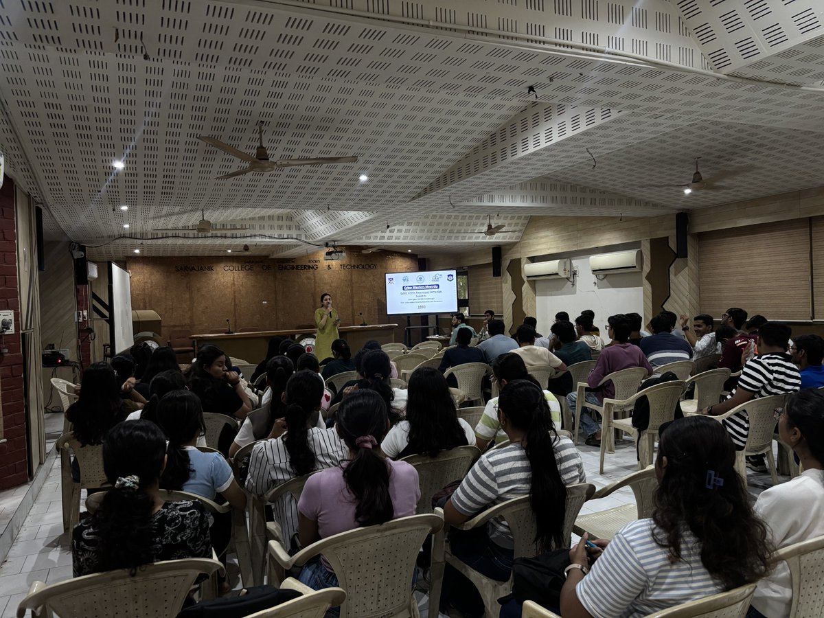 CWMCommunity's tweet photo. Cyber Security Awareness Session at SCET successfully completed!
In collaboration with Surat Police Cyber Centre of Excellence &amp; ISEA.

🎤 Speaker: Jit Prajapati

Thanks to our volunteers and all participants! 💙

#CyberSecurity #CyberAwareness #CWM #SCET https://t.co/Ziod23oc93