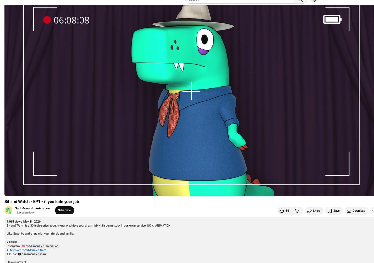 TysonB83's tweet photo. Youtube is yet to blow up but has a lot of TikTok users commenting on there now. Noticed the creator also states no AI used! 👍🦖 https://t.co/F2Bs2HGoXs