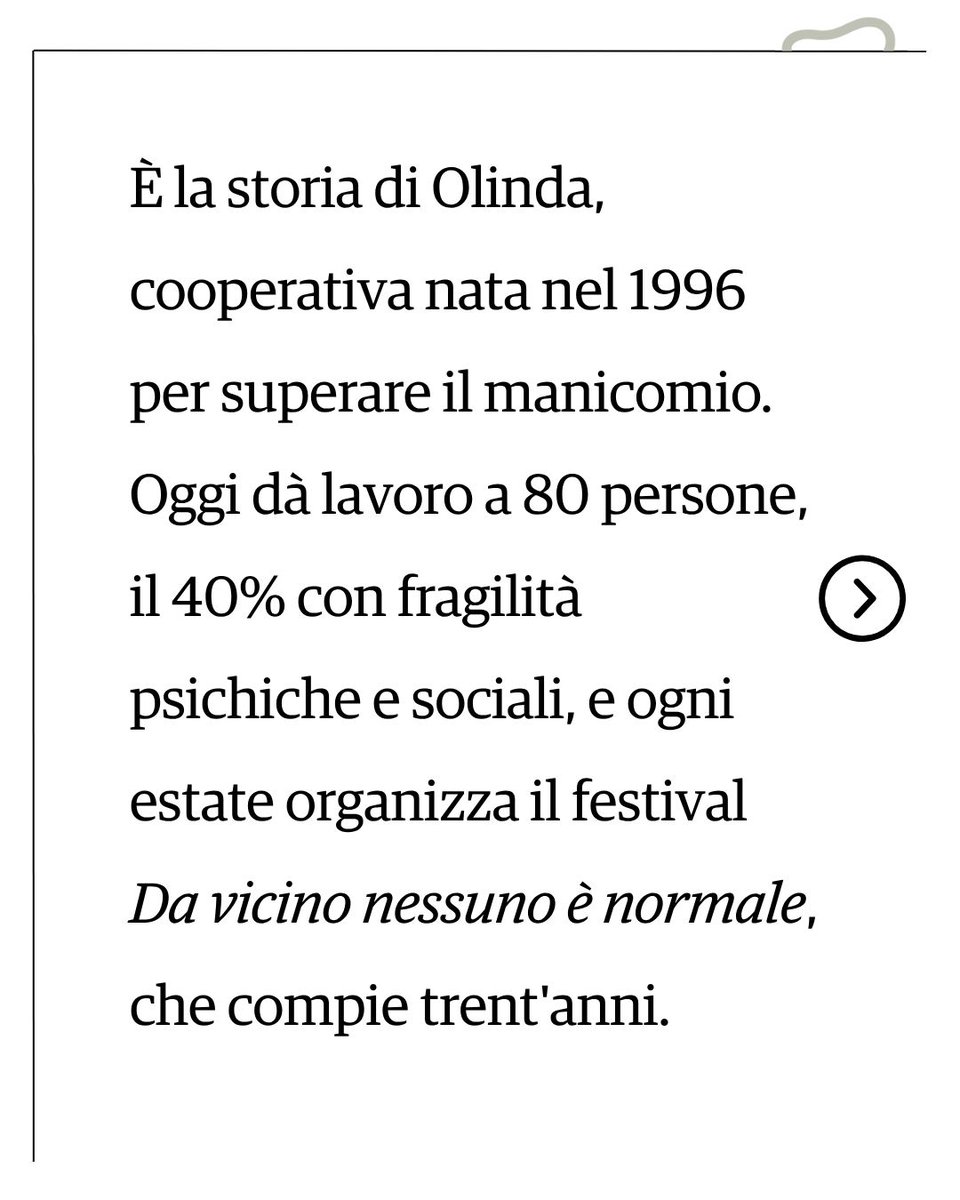 scarpdetenis's tweet photo. Da vicino nessuno è normale. 
Nell'estate di 30 anni fa nasceva Olinda, nell'ex manicomio Paolo Pini di Milano: oggi dà lavoro a 80 persone e ospita un festival teatrale conosciuto in tutta Italia. 
Su @scarpdetenis di luglio 
👉 https://t.co/IEjY38BQdb https://t.co/QoZuzpbLxE