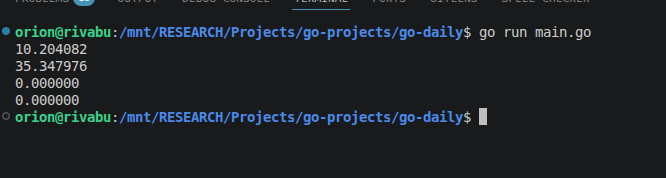 carrotdev_'s tweet photo. TIL: math.Sin takes radians, period. Degrees · π/180 first — and name the converted variable (angleRad) so the units are visible in the code, not just in your head.
#golang https://t.co/obTwk5orHj