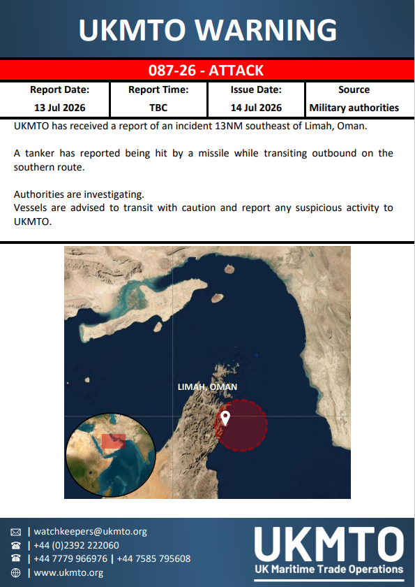 UKMTO Operations Centre tweet media