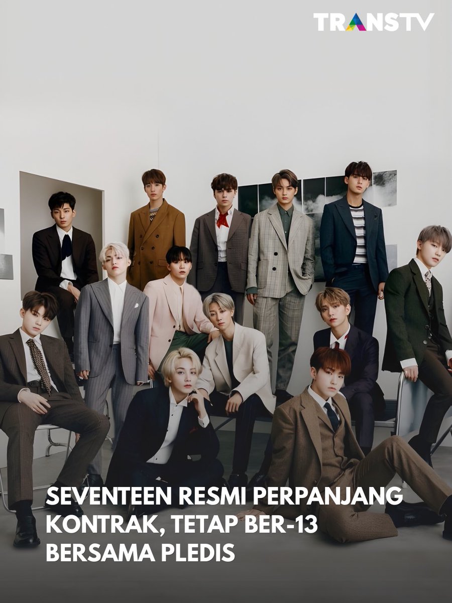 TRANSTV_CORP's tweet photo. SEVENTEEN resmi memperpanjang kontrak dengan Pledis Entertainment untuk kedua kalinya. Agensi mengumumkan bahwa seluruh 13 member sepakat melanjutkan kerja sama, meski proses administrasi bagi member yang sedang menjalani wajib militer akan diselesaikan sesuai jadwal masing-masing.

Pledis menyatakan akan terus memberikan dukungan penuh terhadap aktivitas grup, unit, maupun individu para member. Agensi juga menyampaikan terima kasih kepada SEVENTEEN atas kepercayaan yang telah terjalin selama lebih dari satu dekade, serta kepada para penggemar, CARAT, yang dinilai menjadi bagian penting dari perjalanan grup sejak debut pada 2015.

Sumber: Detikpop
Gambar: Pinterest

#transuptranstv #transtv #RN