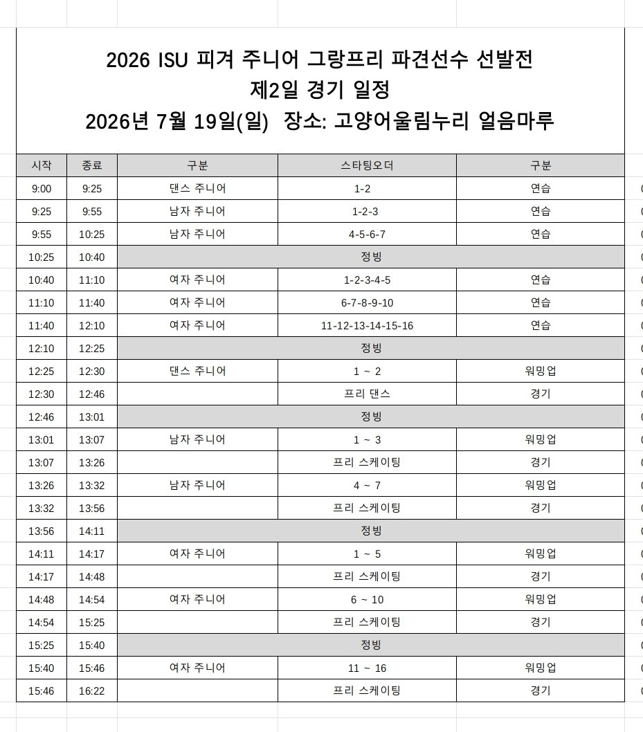 limjung22's tweet photo. 주그프 선발전 일정과 쇼트 스타팅 오더 https://t.co/PjidWOSGpY