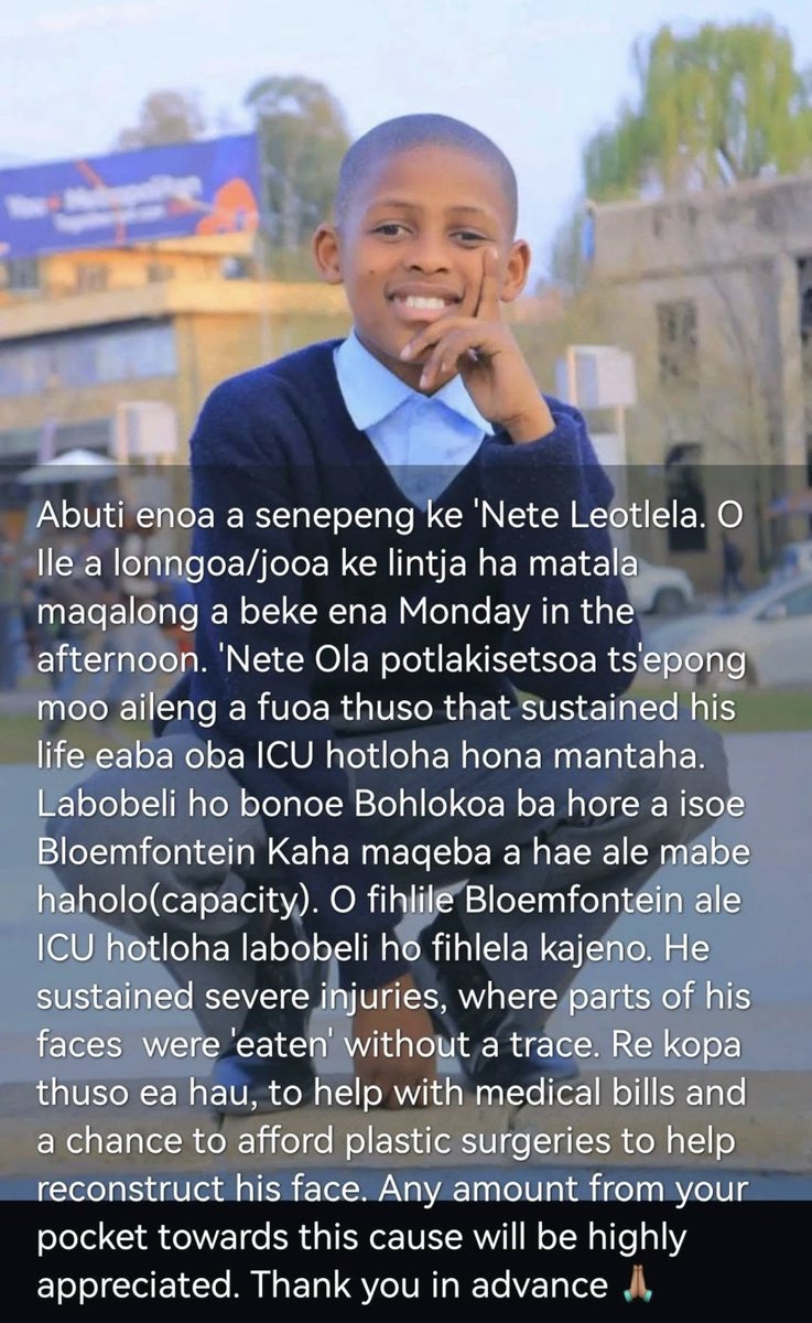 NECDOL's tweet photo. Please help us raise funds for ‘Nete. The young boy was fiercely attacked by #dogs which ear most of his facial features and he needs surgery to reconstruct his face. These are contact for his parents. https://t.co/7FY9WLHE8M