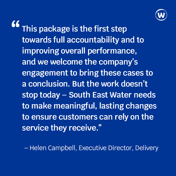 Ofwat's tweet photo. Following the conclusion of three investigations into repeated supply disruptions, customer service failings, and its credit rating downgrade, Ofwat has secured a £30.5m enforcement package from South East Water. 

Read more: 

https://t.co/lKK8wzZmw9 https://t.co/mfOFNjVNbu