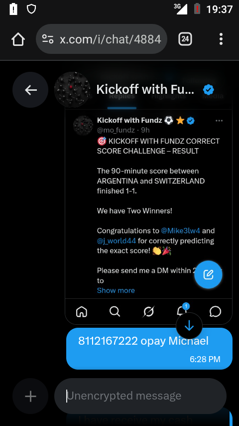 Mike3lw4's tweet photo. This was the screenshot message I sent you https://t.co/dBVJwNnaHu