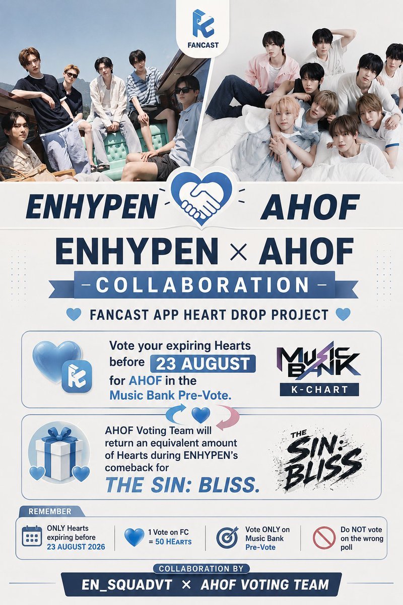 EN_SQUADVT's tweet photo. [#ENHYPEN × AHOF COLLAB | DAY 3]

ENGENEs, basis responses received so far, we understand MANY of you are NOT collecting FC 💙 from 07.01.

If you've been collecting, drop expiring 💙 on poll below &amp; turn them into future support for @ENHYPEN during CB !

#THE_SIN_BLISS #엔하이픈 https://t.co/iISm6OKk46