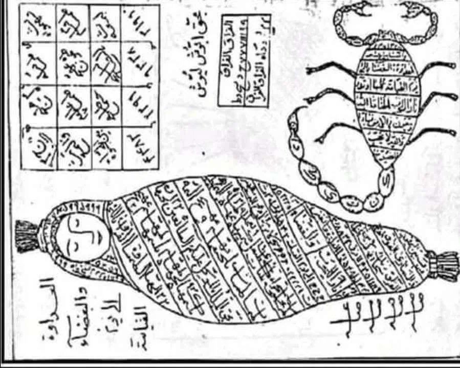 brndmng's tweet photo. Illustrations from a Persian edition of Ṭilasmāt-i Ṭamṭam Hindī ("The Talismans of Ṭamṭam the Indian"). They depict talismans for making a man obedient to a woman, love (maḥabbat), siyāhī ("blackening," making a woman repulsive to a man), and creating discord. https://t.co/HvH5RkUsml