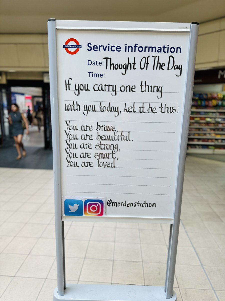 MordenStation's tweet photo. Tuesday 14th July 2026 Thought Of The Day From Morden Underground Station https://t.co/VPkAza8q65