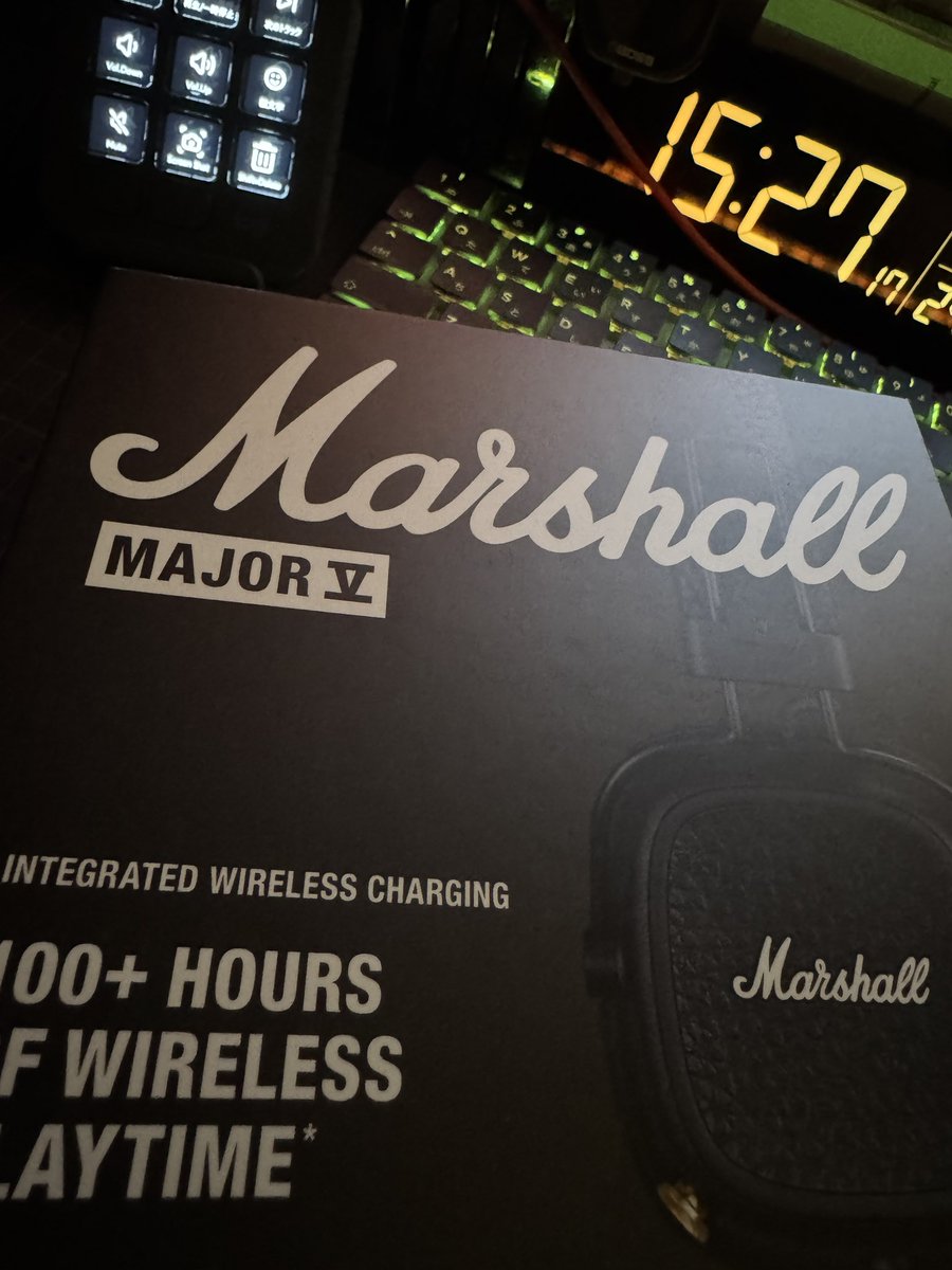 watariruAir's tweet photo. ヘッドンホホ届いた😆❕やっぱデザインかわいい🎧もっともっとMetalQuest聴くよー🤩
#Marshall
#MajorV
#HAGANE https://t.co/U2wtWWJ0Zt