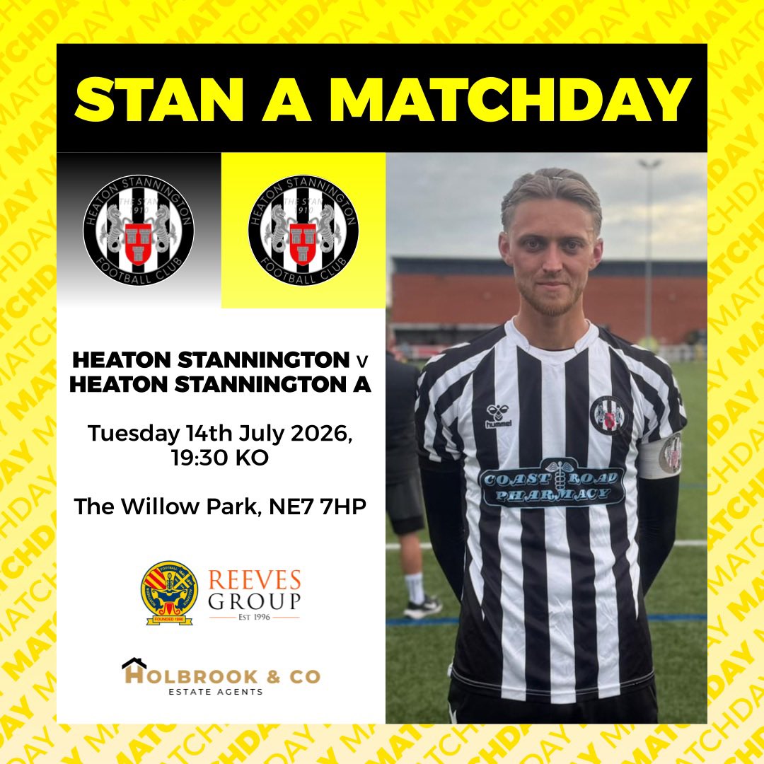 HeatonStanA1's tweet photo. 🟡MATCHDAY🟡

Our first friendly at The Willow Park this summer sees us take on the @Heatonstan first team tonight!

🍔 Please note Stan Scran and Stan Can Van will be closed tonight - but the bar in the clubhouse will be open! https://t.co/rcHiQ57VaC
