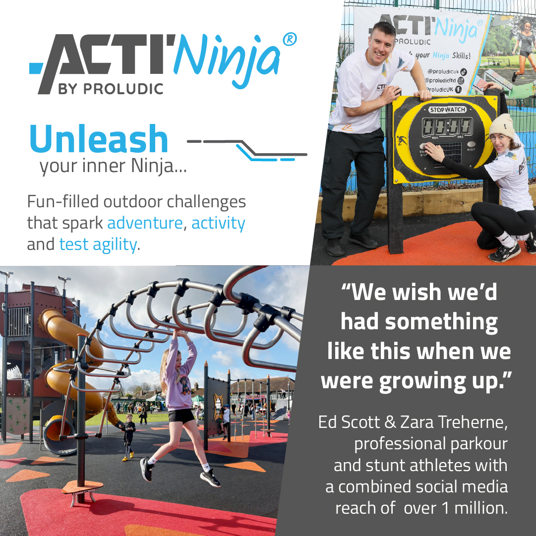Proludic's tweet photo. 🥷 Unleash your inner ninja with ACTI’Ninja! 🔥

The UK’s largest public ACTI’Ninja course opened in Calne with demos from Ed Scott and Zara Treherne, who also helped children tackle the challenges. 💪🌳

🎬 Watch: https://t.co/F6ANkfUo3J

#ACTINinja #ActivePlay https://t.co/geHSW77SwG