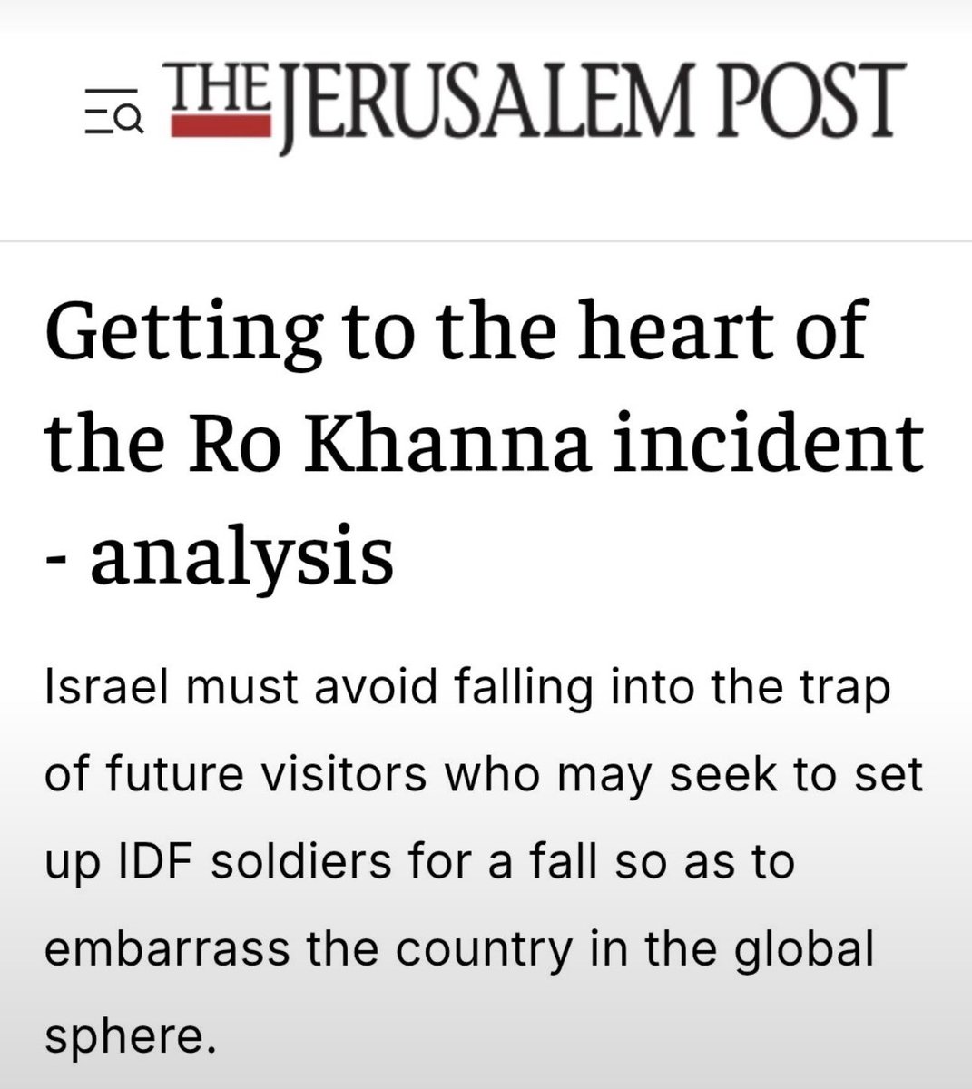 jsbl79's tweet photo. @RoKhanna The @Jerusalem_Post concluded you set up a trap to hurt Israel’s image. You’re a fraud. How did you make $300M in 9 years. Please tell us! https://t.co/xqfF1Cd5xZ