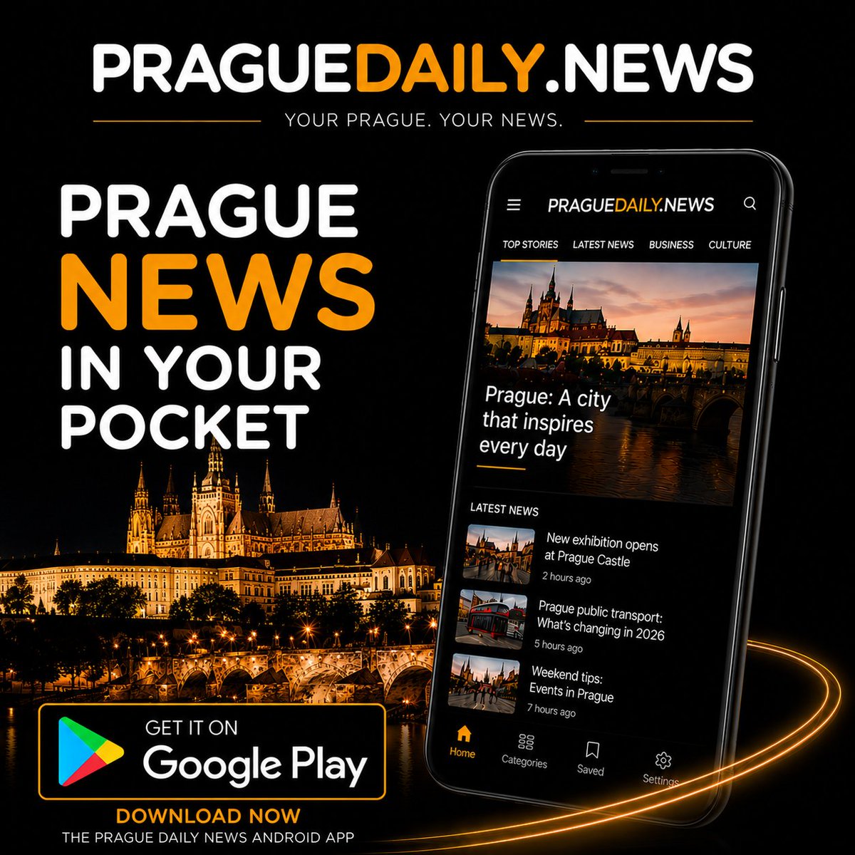 praguedailynews's tweet photo. Prague Daily News is expanding its digital offering with the launch of its first Android app, bringing the latest news from Prague and the Czech Republic directly to your smartphone. More on Prague Daily News 👉 https://t.co/3HJAbCy3Uv https://t.co/4hZhx1kaMI