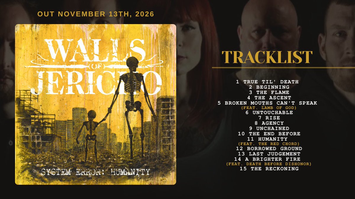 Defstar666's tweet photo. 🔜 WALLS OF JERICHO - System Error: Humanity
🗓️November 13, 2026
🏷️Napalm Records
https://t.co/OUmL8Kwrdf
#WallsOfJericho #Detroit #femalefronted #hardcore https://t.co/NwajfLgN8o