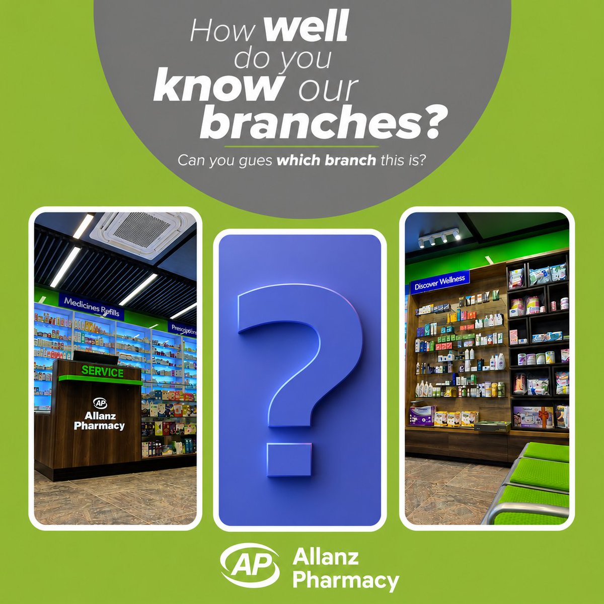 allanzpharmacy's tweet photo. We’ve hidden one of our branches… can you tell which one it is? 🤔

Study the photos carefully and drop your answer in the comments. The first few correct answers might just earn some bragging rights! 😉 https://t.co/PGtWbEUqw8
