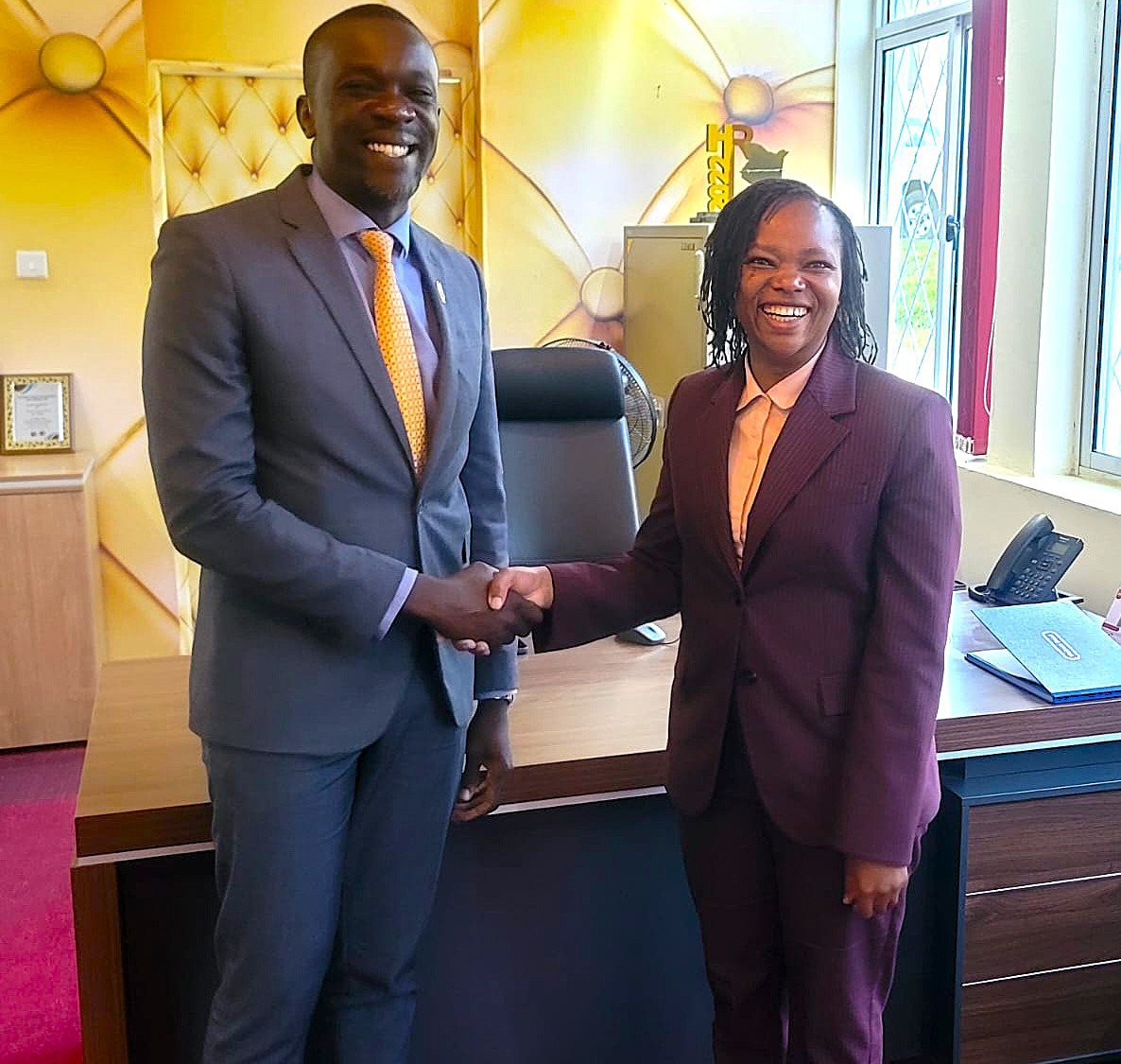 NGECKenya's tweet photo. The Commission's CEO, Dr. Purity Ngina,paid a courtesy visit to  Dr. Michael Munene,CEO of @Ncpwds , to strengthen collaboration between the two institutions in promoting the rights
 of persons with disabilities.
The meeting provided an opportunity to discuss shared priorities, align efforts and identify practical areas for partnership aimed at enhancing accessibility, advancing equality and fostering the meaningful participation of persons with disabilities.
This engagement concluded with a shared commitment to deepen collaboration in support of inclusive policies and initiatives that expand opportunities for persons with disabilities and contribute to a more equitable and inclusive Kenya.
