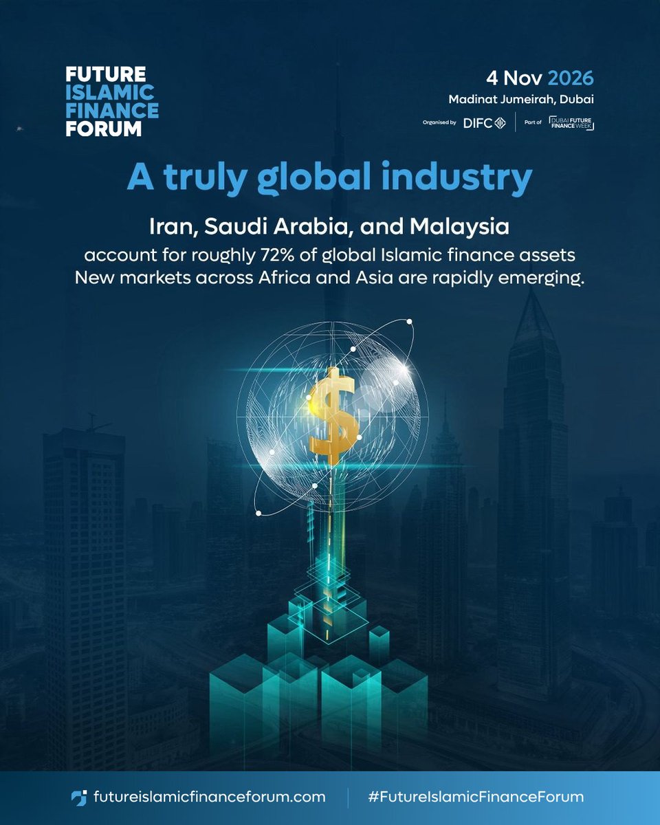 FIF_Forum's tweet photo. Islamic finance is entering its next chapter. From sukuk to Islamic FinTech, discover the trends driving global growth.
Join us at #FutureIslamicFinanceForum2026
📍 Madinat Jumeirah, Dubai | 📅 4 Nov 2026
🎟️ https://t.co/b9oJ4QaLbV https://t.co/DKmL9cQCOM