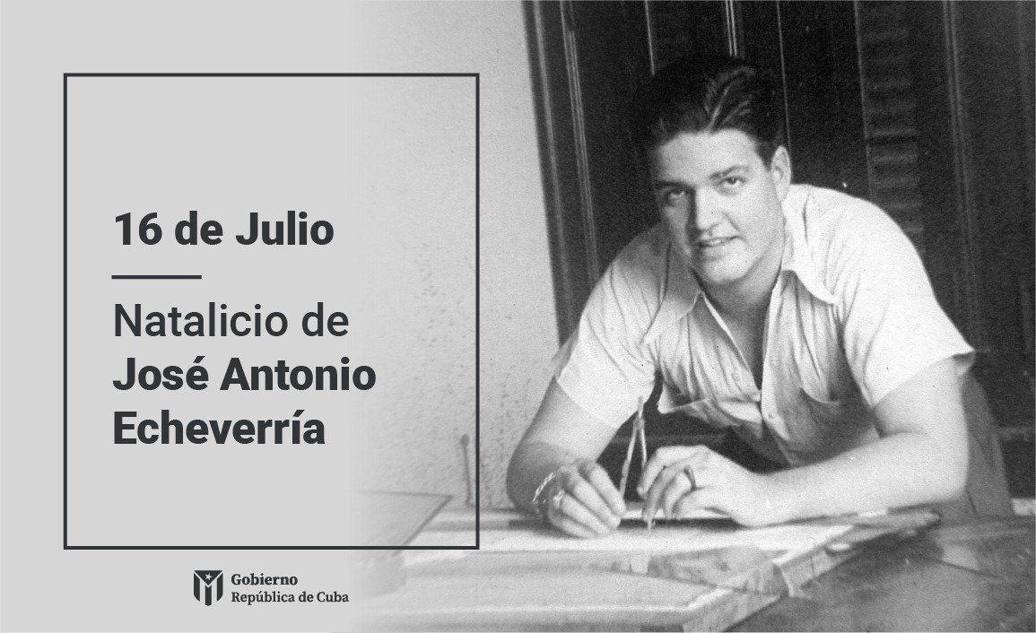 Conavil_ECM's tweet photo. Recordamos el natalicio 94 de José Antonio Echeverría, éste 16 de Julio,figura emblemática en la historia de Cuba, Presidente de honor de la Federación Estudiantil Universitaria,hijo ilustre de la Universidad de La Habana.
@Conavil_ECM #LatirAvileño #100AñosConFidel @CubaCubacons https://t.co/PD7VLWQDsw