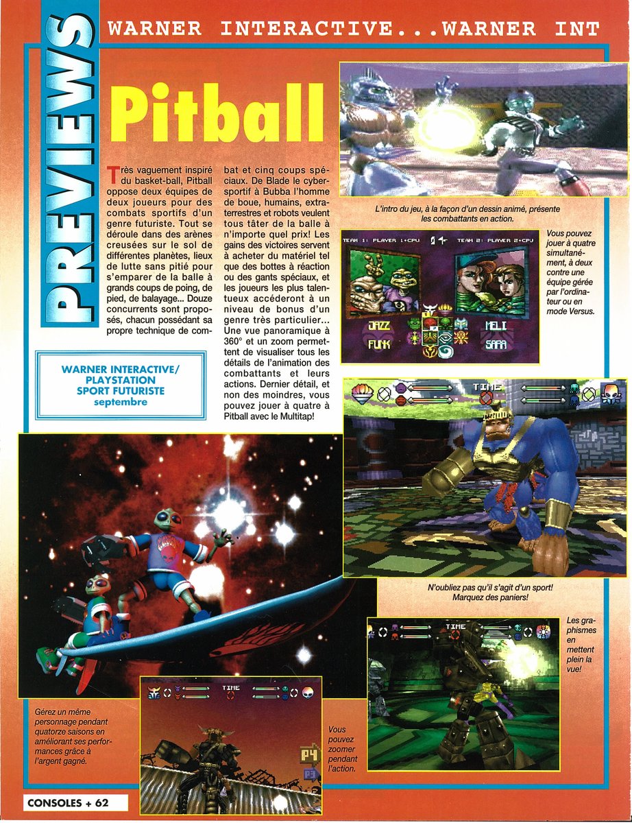 AllmightoFranky's tweet photo. On continue les Previews avec #Pitball et #Motocross sur #Playstation,des jeux pour la #SuperNintendo puis #WildAnimalumpics pour #Ps1 et #Saturn! 3/5 https://t.co/eWQ6U3aARK