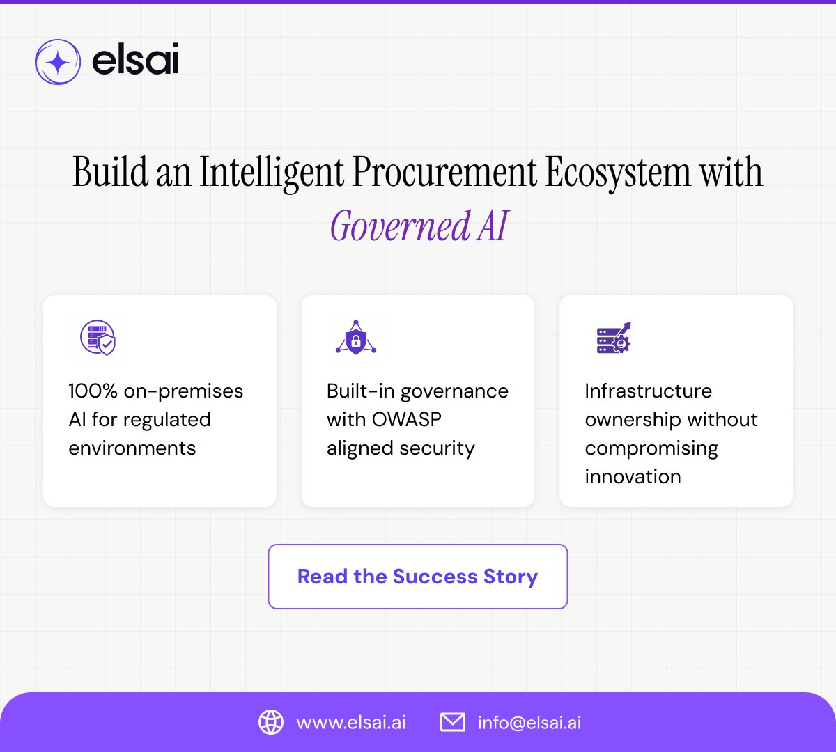 elsai_ai's tweet photo. See how a leading defense and marine organization built a secure, on-premises procurement ecosystem with elsai:

✅ 100% on-prem AI
✅ OWASP-aligned security
✅ LLM &amp; OCR-ready infrastructure

Read the success story: https://t.co/FvtvNIWgUH https://t.co/Su1DY6qRRZ