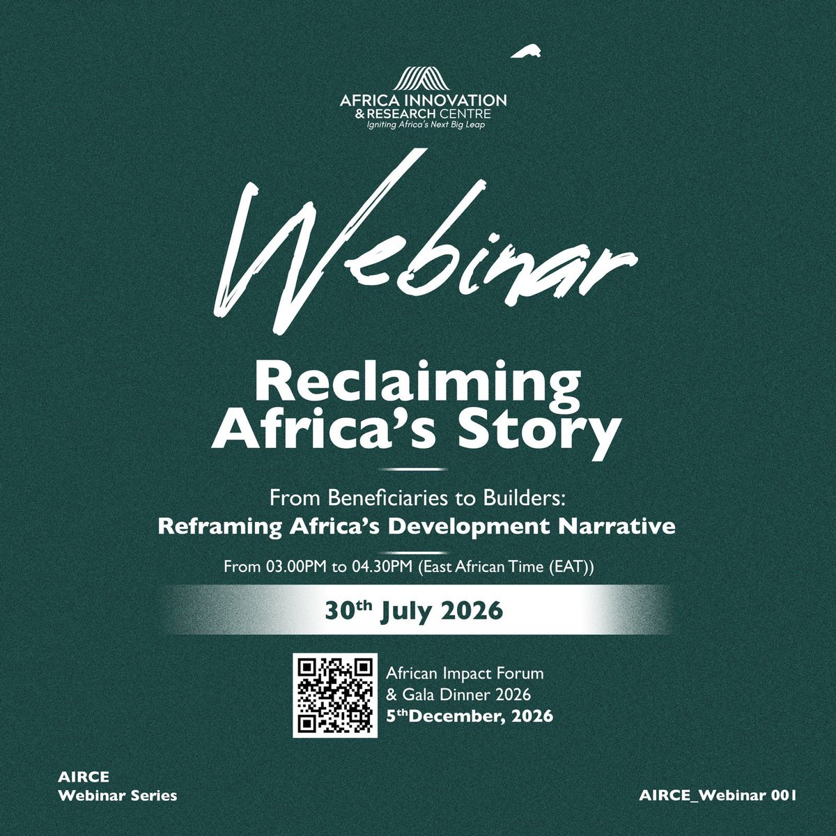 airce_ke's tweet photo. It's time to flip the script. Introducing the AIRCE Webinar: "Reclaiming Africa's Story" — From Beneficiaries to Builders.
30th July 2026
3-4:30PM EAT
Virtual — Register and save your spot!
https://t.co/heu7RdZUD7
#AIRCE #ReclaimingAfricasStory #AfricaRising https://t.co/0d7n5SiVKC