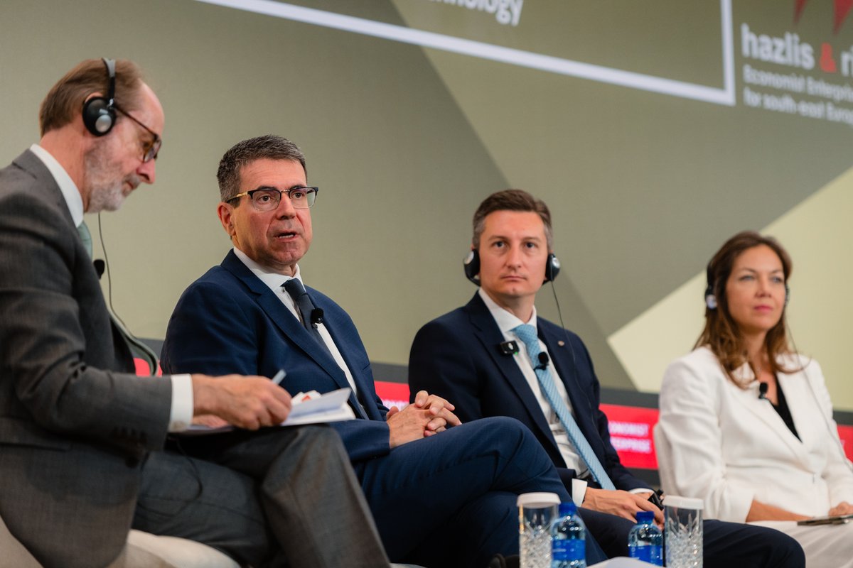 DimosthenisAnag's tweet photo. Congratulations to the @EconomistEvents on the successful organization of the 30th Economist Government Roundtable, a remarkable milestone for one of the region's longest-running and most influential policy forums.

It was a privilege to participate in the panel "Navigating Opportunities and Risks in the Age of AI," discussing how Europe can strengthen its competitiveness in #AI as the global race for technological leadership accelerates.

For Greece, this conversation is not new.
Over the past few years, we have pursued a cloud-first strategy, developed a National AI Strategy, expanded interoperability across the public sector, and are now building #DAEDALUS, Greece's AI Factory.

It was particularly encouraging to see Greece's digital transformation recognized during the conference, including by Tom Duff Gordon of OpenAI. Such recognition is both an honour and a responsibility.
One point stood out for me.

Europe's commitment to trustworthy, human-centric AI is a real strength, but trust alone will not secure global competitiveness. AI leadership will ultimately be determined by investment, computing infrastructure, talent, data, entrepreneurship, and the speed of deployment.

Imagine two AI companies:
• Company A develops the world's best AI model six months ahead of everyone else.
• Company B develops a slightly safer model, but launches it two years later.
Who captures the market?
In most cases, history tells us the answer is the first mover.

However, if Europe succeeds in combining trusted governance with investment, innovation, compute, and talent, it can offer something truly distinctive: AI that is not only powerful, but also widely adopted because citizens, businesses, and governments have confidence in it.

I believe the AI race is not a single race. It is three races:
• Who builds the best AI models?
• Who deploys AI most effectively across the economy?
• Who achieves the greatest productivity gains?
Europe may not lead the first race, but the second and third remain very much open.
If we successfully integrate AI across manufacturing, healthcare, energy, finance, and public services, Europe can become a global leader where it matters most. Translating AI into higher productivity, stronger economic growth, better public services, and greater prosperity.

Thank you to The Economist, my fellow panellists Ivan Vasilev, Iwona Sikora, George Sioufas, Thanasis Navrozoglou, Paul Meeks, Alasdair Ross and every one who contributed to such a thought-provoking discussion on one of the defining challenges and opportunities of our time.
#DigitalTransformation #DigitalGovernance #EconRoundtableGR