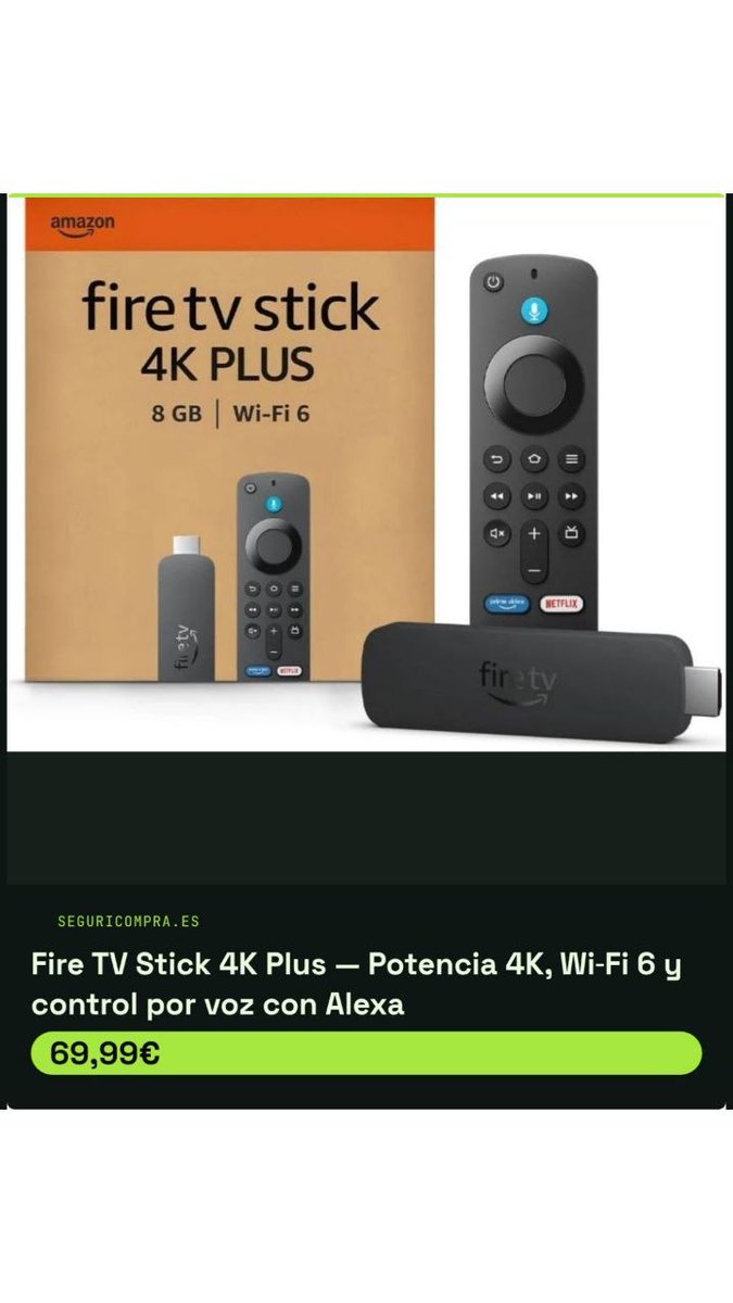 seguricompra's tweet photo. Disponible en https://t.co/0VIe2B9ohk
#Seguricompra #FireTVStick #AmazonFireTV #Streaming4K https://t.co/RQLlHzFNRN