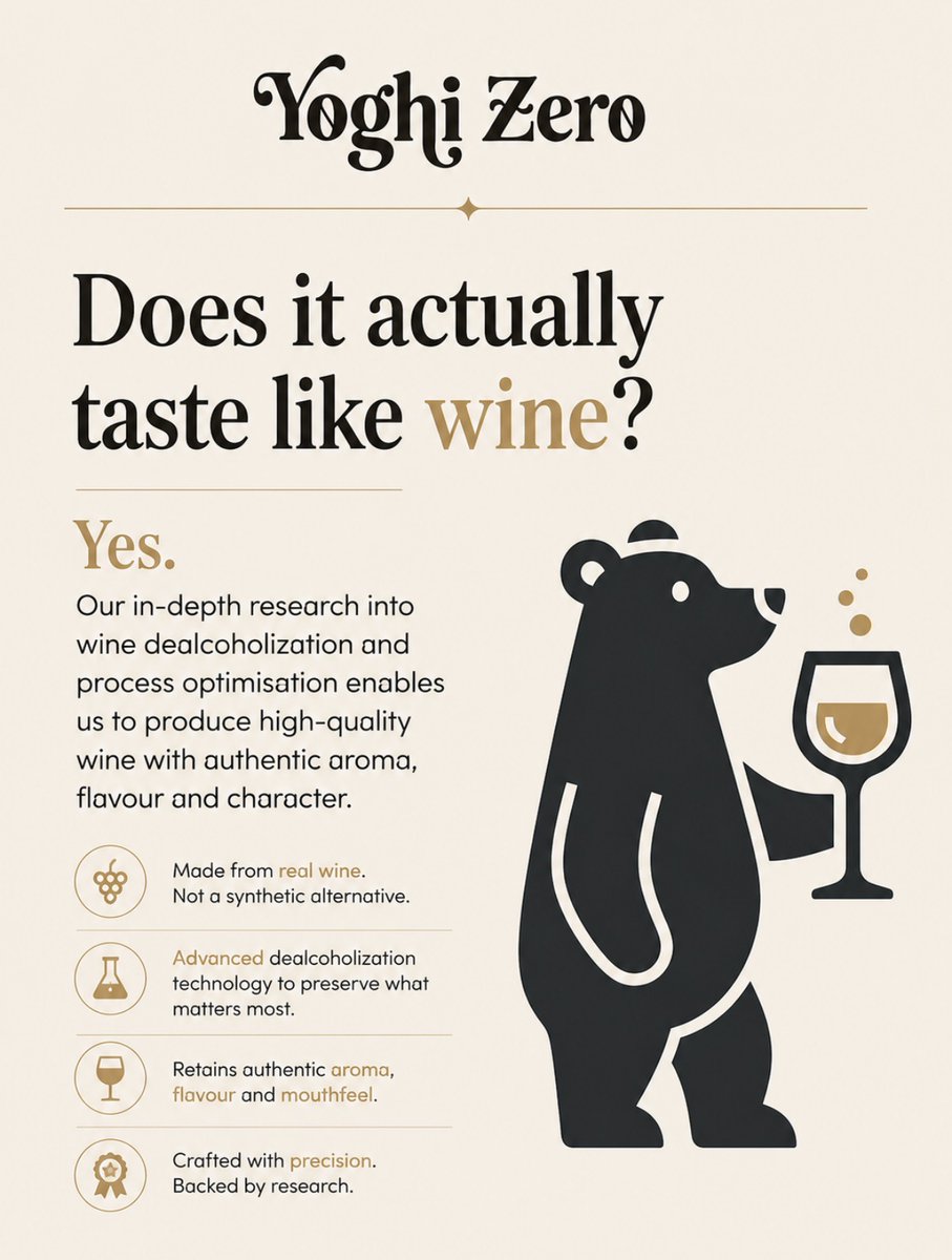 YoghiZero's tweet photo. Thinking about alcohol-free wine? 🍷
Swipe through 5 questions everyone asks about Yoghi Zero—and discover why real wine can be enjoyed without alcohol.
💬 Have another question? Ask us below!
#Yoghizero #Alcoholfreewine #Zeroalcohol #Mindfuldrinking #Winereimagined https://t.co/5P38ZgjB4I