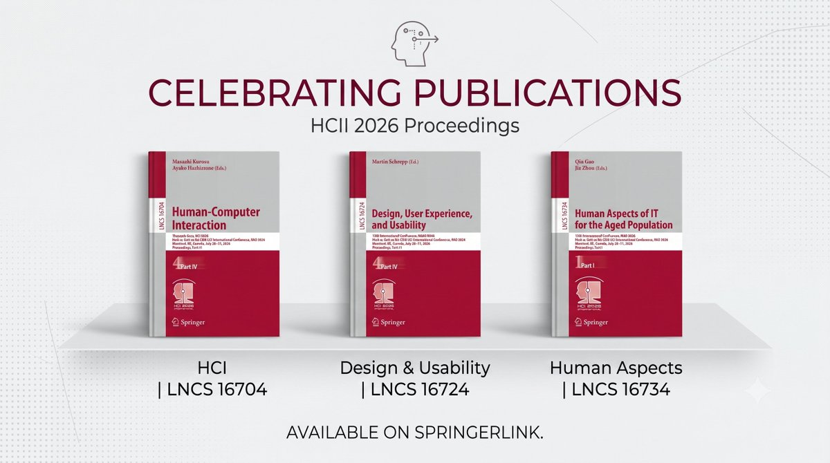 tanzim_ikram's tweet photo. Excited to share that 3 of my research papers have been published as book chapters in the Springer LNCS proceedings of #HCII2026!
📘 DUXU 2026 — ReedMap
📗 ITAP 2026 — Dementia Aids in Bangladesh
📙 HCI 2026 — AirTune
Looking forward to presenting these works in Montreal! https://t.co/FtiT4QaWat