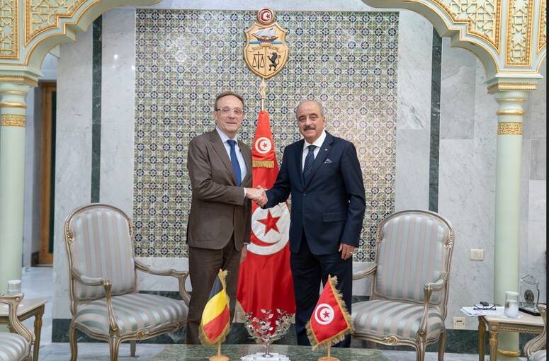 Tunisians5_'s tweet photo. استقبل وزير الخارجية سفير بلجيكا لدى تونس بمناسبة انتهاء مهامه الدبلوماسية، في لقاء تناول مسار العلاقات الثنائية وسبل مواصلة تعزيز التعاون بين البلدين. وشكلت المناسبة فرصة للتنويه بالجهود المبذولة خلال فترة تولي السفير لمهامه. #تونس https://t.co/YvgHv3YRuy