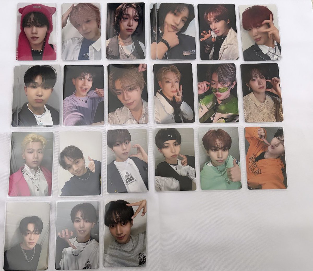 kr410en's tweet photo. 〚 交換 〛⁡ PRODUCE101JAPAN 新世界 日プ トレカ

譲｜画像参照

求｜同異種 小清水 > 買取

︎︎◻︎ 条件のいい方／練習着含む優先
◻︎ 郵送のみ
◻︎ 買取の場合ご希望額ご提示ください
◻︎ 練習着(シヨン除く)は送料のみでの譲渡◎

お気軽にお声掛けください🐈‍⬛ https://t.co/z6Sm9ibAsv