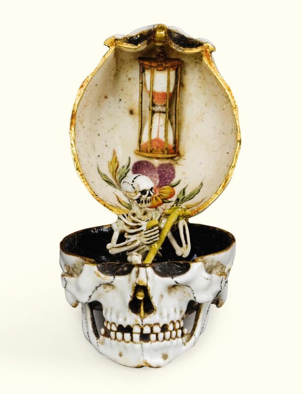 LeoDaVinciWave's tweet photo. A beautifully detailed skull pendant in enameled gold from 17th-century Germany. https://t.co/XqGyWZjniE